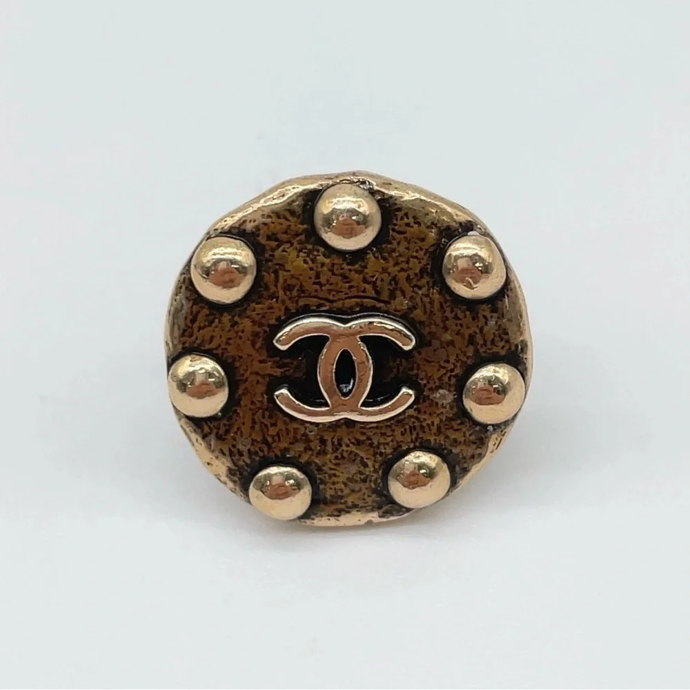 Auth Chanel Coco Mark Round Ball Earrings W/Box